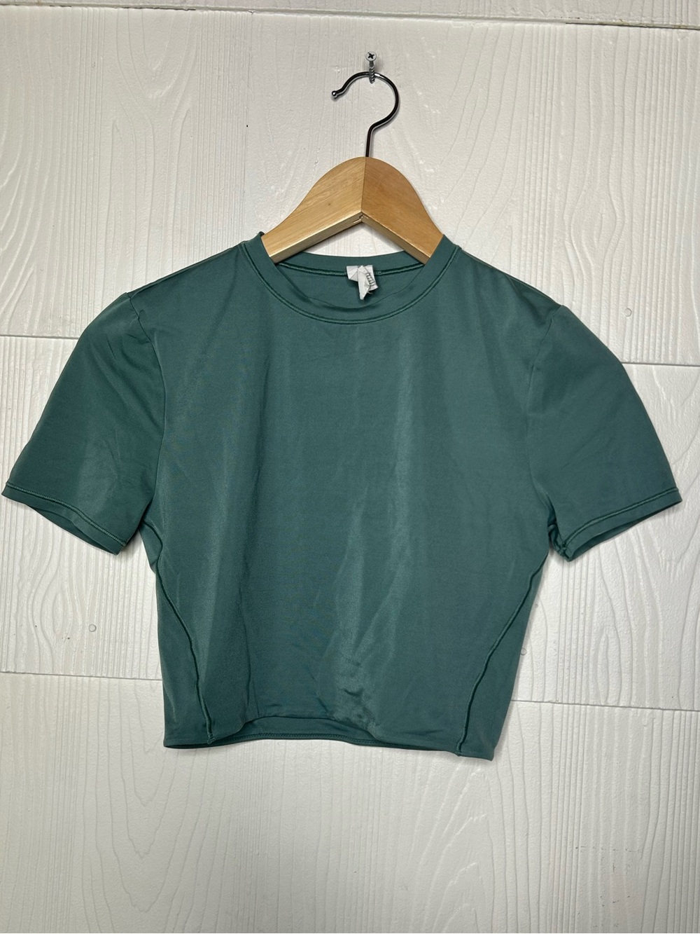 lululemon athletica Short Sleeve Cropped Crew in Teal Green